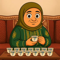 طقم تقديم قهوة مزخرف تركوازي 12 قطعة رقم 0218631