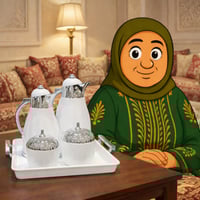 طقم ترامس شاي وقهوة أبيض فضي 5 قطع من الأسطورة