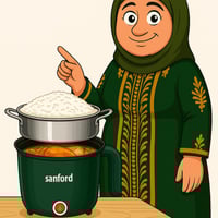 طباخة أرز وإيدام من Sanford سعة 1.2 لتر قوة 600 وا...