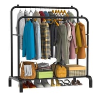 حامل تعليق ملابس معدني مزدوج