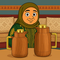 طقم ترامس شاي وقهوة خشبية من بيتروس