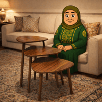 طقم طاولات شاي فاخرة لون بني