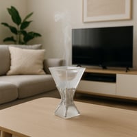 مبخرة اكريليك شفافة فضية مقاس 20سم رقم 0217674