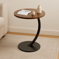 طاولة جانبية خشبية بطابق وبإطار مقوس أنيق من اكستر...