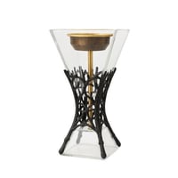 مبخرة زجاج شفاف وأسود مقاس 24سم رقم 0217388