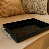 طقم 2 صواني تقديم اكريليك أسود 36×26 / 33×23 رقم 0...