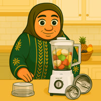 خلاط كهربائي ومطحنة 3 × 1 من KRAWN سعة 1.5 لتر 350...