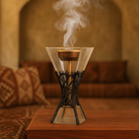 مبخرة زجاج شفاف وأسود مقاس 24سم رقم 0217388