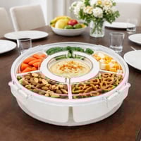 طبق تسالي اكريليك مقسم بغطاء