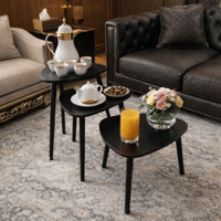 طقم طاولات شاي فاخرة لون أسود