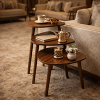 طقم طاولات شاي فاخرة لون بني