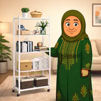 أرفف تخزين قابلة للطي متحركة 5 أدوار أبيض