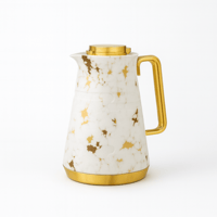 ترمس شاي أبيض رخامي مذهب من الأسطورة