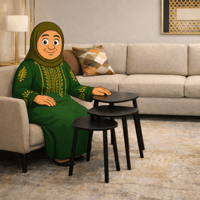 طقم طاولات شاي فاخرة لون أسود