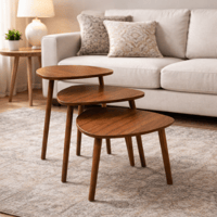 طقم طاولات شاي فاخرة لون بني