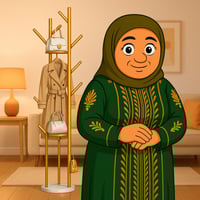 علاقة ملابس معدنية بخطافات جانبية ورفين وقاعدة رخا...