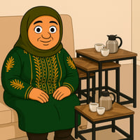 طقم 3 طاولات متذاخلة خشبية وبإطار أسود أنيق من اكس...