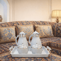 طقم ترامس شاي وقهوة رمادي فضي 5 قطع من الأسطورة