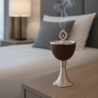 مبخرة معدنية خشبي فضي مقاس 19سم رقم 07814029