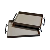 طقم 2 صواني تقديم اكريليك بني 36×26 / 33×23 رقم 07...