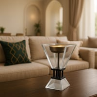 مبخرة زجاج شفاف وأسود مقاس 23سم رقم 0217379