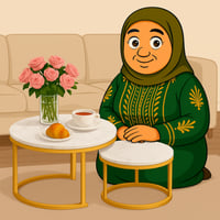 طقم 2 طاولة متذاخلة خشبية وبإطار ذهبي أنيق من اكست...