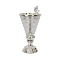 مبخرة زجاج بقاعدة فضية مقاس 19سم رقم 07814049