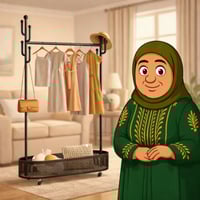 ستاند ملابس أسود متحرك متين + 6 خطافات + مساحة تخز...