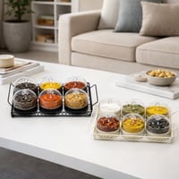 طقم مكسرات اكريليك بقاعدة معدنية