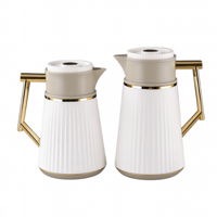 طقم ترامس شاي وقهوة أبيض رمادي من الأسطورة