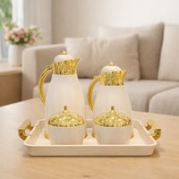 طقم ترامس شاي وقهوة سكري مذهب 5 قطع من الأسطورة