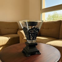 مبخرة زجاج شفاف وأسود مقاس 23سم رقم 0217369