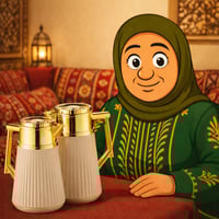 طقم ترامس شاي وقهوة سكري مذهب من الأسطورة