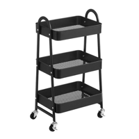 عربة تنظيم أسود بعجلات 3 أدوار من اكسترا