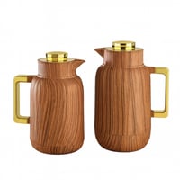 طقم ترامس شاي وقهوة خشبية من بيتروس