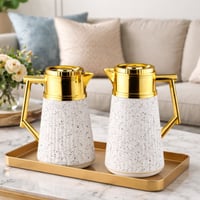 طقم ترامس شاي وقهوة أبيض منقط من رويال كاميل