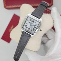 ساعة كارتير سانتوس دومو جلد رصاصي