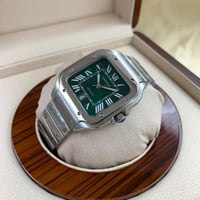 ساعة كارتير سانتوس ستيل ميناء اخضر