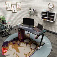 كرسي العاب قيم بنك بأسود مع طاولة العاب زاوية لون...