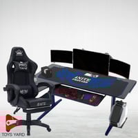 كرسي العاب قيمنق احمر مع طاولة العاب قيم أزرق زاوي...