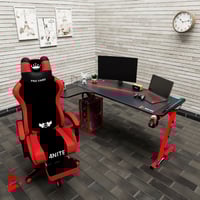 كرسي العاب قيمنق أحمر مع طاولة العاب زاوية لون أحم...