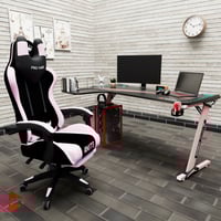 كرسي العاب قيمنق بنك بأسود مع طاولة العاب زاوية لو...