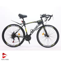 دراجة هوائية رياضية رود للطرق المستويه أصفر بأسود