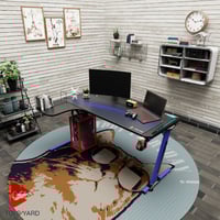 كرسي العاب قيم أزرق مع طاولة العاب زاوية لون أزرق