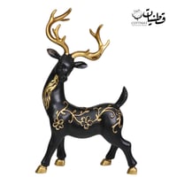 تحفة غزال أسود نقش ذهبي