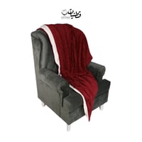 بطانية مخمل و فرو عنابي