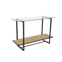 كنسول خشب مع زجاج