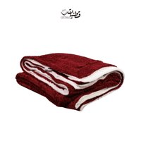 بطانية مخمل و فرو عنابي