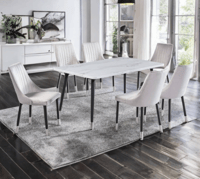 طاولة طعام رخام 6 كرسي