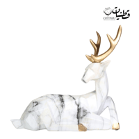 تحفه غزال أبيض رخامي جالس